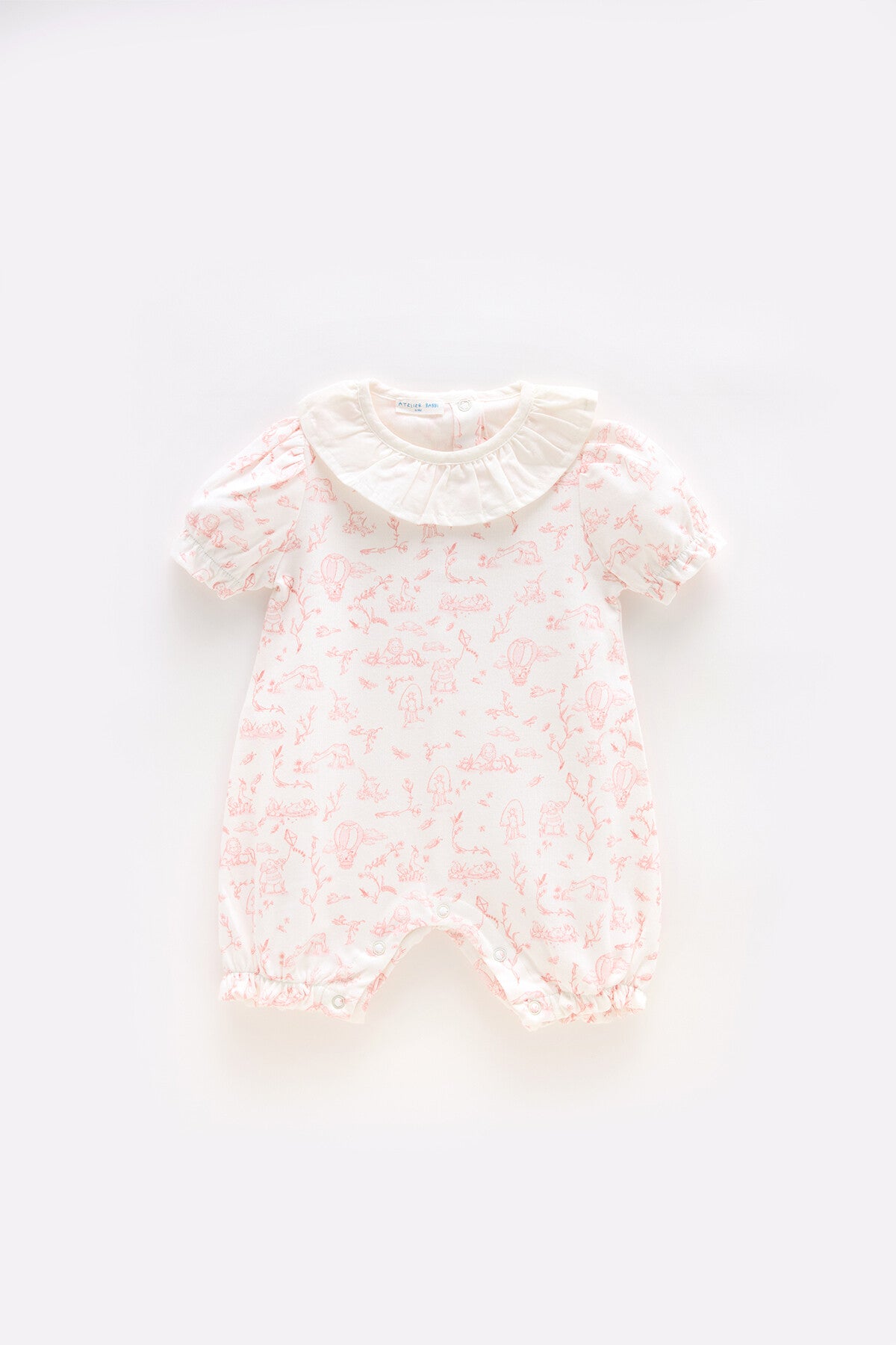 Barboteuse bébé toile de jouy rose