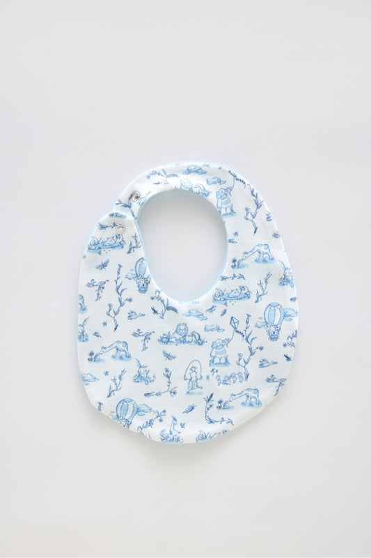 Bavoir - Toile de Jouy / Bleu